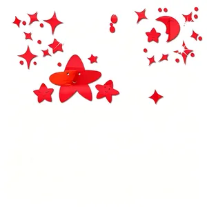 Red acrylic mirror wall stickers featuring stars and moon for home DIY wall decoration.