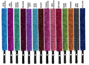Variety of glitter sequin elastic headbands for girls in fourteen vibrant colors selection