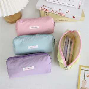 Ins style macaron colored pencil cases with large capacity storage for students