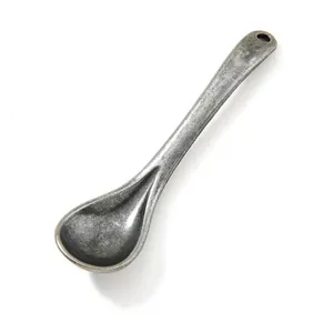 Vintage style antique silver alloy small spoon pendant for DIY jewelry necklace charm