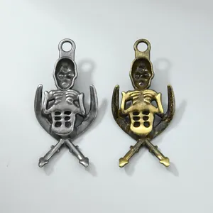 Retro alloy skeleton pendants in antique silver and bronze for DIY jewelry making