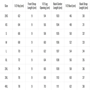 Comprehensive detailed size chart for women's V-neck slip dress in sizes 2XS to 4XL