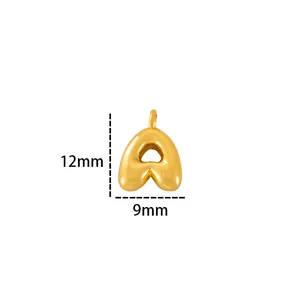 Golden 18k gold plated alphabet letter A pendant charm for DIY jewelry necklace.