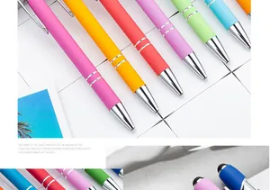 Multi-color metal ballpoint pens with capacitive stylus tips for various touchscreens