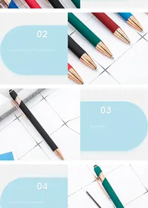 Detailed view of rose gold aluminum stylus pen showing smooth refill and sleek texture.