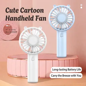Mini Ventilatore Portatile USB Ricaricabile Piccolo Ventilatore Con Orecchie da Cartone Animato Tre Velocità Regolabili Ventilatore da Raffreddamento Personale Per Ufficio Viaggi All'aperto