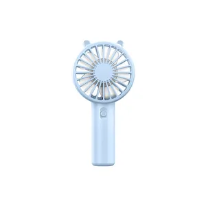 Mini ventilatore portatile con ricarica USB e simpatiche orecchie di gatto blu chiaro