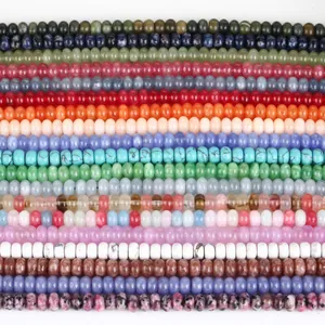 Perline abaco in pietra naturale colorata per la creazione di gioielli fai da te fatti a mano