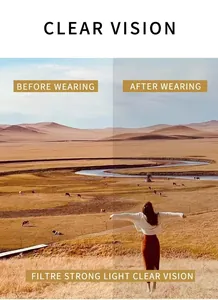Comparison image showing the before and after effect of wearing polarized sunglasses