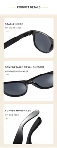 Detailed features showing the stable hinge and nasal support of classic retro sunglasses