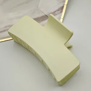 Large pale yellow matte shark hair claw clip for women thick hair styling accessories