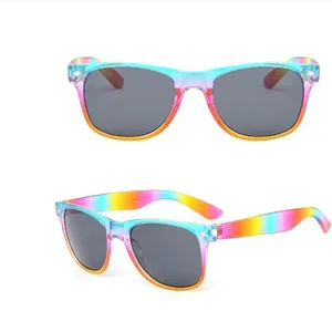 Stylish rainbow gradient frame sunglasses with dark lenses for promotional gifts