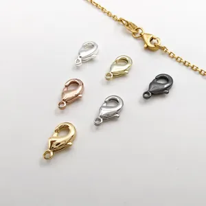 High-quality lobster clasps in multiple metallic finishes for DIY jewelry making projects.