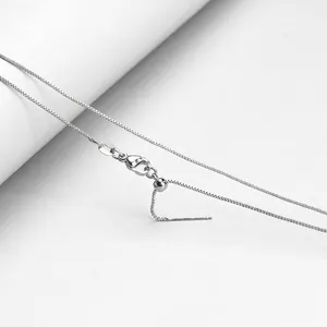 Silver adjustable stainless steel box chain necklace with needle pin for DIY jewelry
