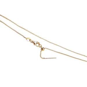 Adjustable gold plated titanium steel box chain necklace with needle end for beads DIY