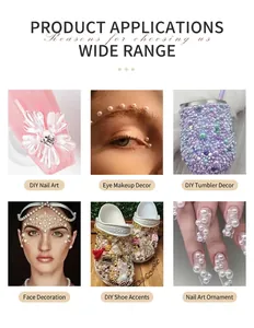 Versatile DIY flatback resin rhinestones and pearls for nail art and face decoration