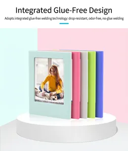 Close-up of colorful 3-inch magnetic Polaroid frames showing seamless glue-free design