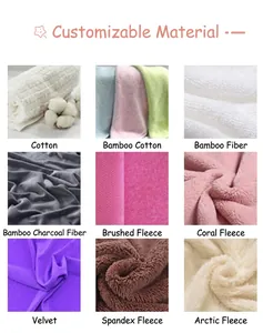Showcase of various soft fabric materials for makeup remover facial cleansing gloves