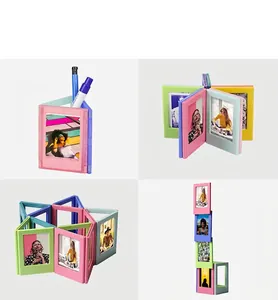 Creative DIY magnetic photo frames for 3-inch mini photos showing various assembly structures