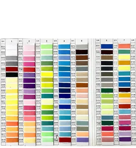 Comprehensive flannel color swatch card featuring 144 vibrant fabric shades for customization.