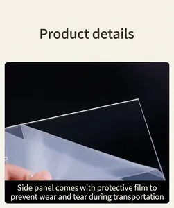 Close-up detail of transparent acrylic pen rack showing protective film being peeled off