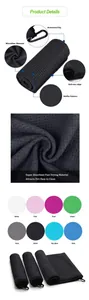 Detailed view of microfiber waffle golf towel's texture, aluminum clip and color range.