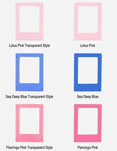 Colorful 3-inch magnetic photo frames for DIY desktop display in pink and blue.