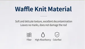 Detailed features of waffle texture golf towel made of soft and absorbent microfiber