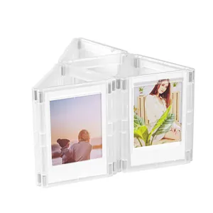 Three-inch transparent magnetic folding photo frame for Polaroid Instax photos