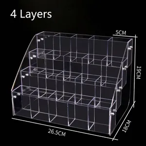 4-tier transparent acrylic pen display stand and stationery desk organizer for retail