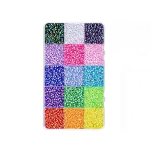 15-grid resin flatback rhinestones in jelly AB mix set for nail art and DIY crafts