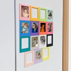 Colorful 3-inch magnetic photo frames set for DIY Instax Mini photo wall display