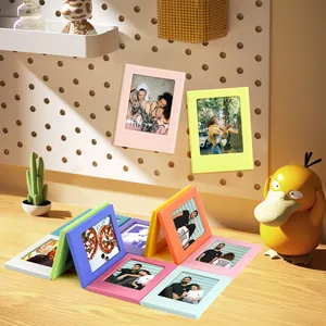 Colorful 3-inch magnetic Polaroid photo frames for creative DIY desktop photo display