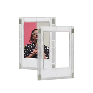 Transparent 3-inch magnetic photo frame for Instax Mini tabletop DIY desk display