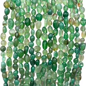 Strands of natural green irregular stone chip beads for DIY jewelry making 6-8mm
