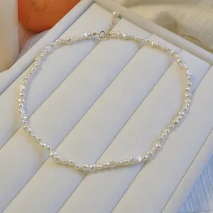 French Baroque Artificial Pearl Necklace For Women Vintage Gold Plated Alloy Choker Elegant Jewelry Party Accessory Gift