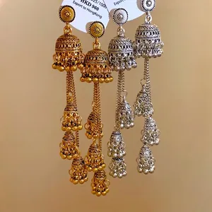 Orecchini a Campanella con Nappa Lunga Stile Palazzo Vintage Eleganti Orecchini a Goccia in Lega Con Perno in Acciaio per Donna Matrimonio Banchetto Gioielli