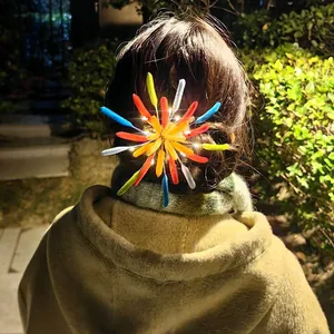 LED Leuchtende Feuerwerk Haarklammer Samt Chenille Entenschnabel Clip Leuchten Haarschmuck Neujahr Party Festival Damen