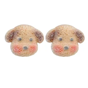 Cute Korean style resin puppy stud earrings with silver needles for fashion-conscious women