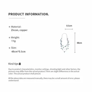 Especificaciones detalladas del producto para el collar multicapa de circón azul