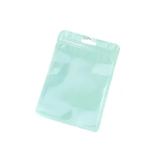 Bolsa de embalaje de mylar verde menta resellable con ventana para joyas