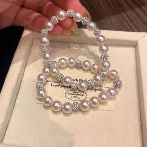 French Style Rose Artificial Pearl Rhinestone Beaded Bracelet Light Luxury Vintage Elegant Hand Jewelry Accessory For Women
