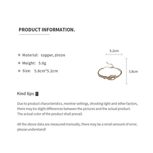 Detailed specifications and sizing information for the gold heart zircon bracelet