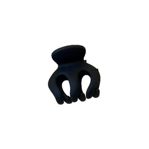 Simple minimalist matte black wave shark hair claw clip for elegant daily updo styles