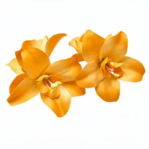 Paire de pinces à cheveux à fleurs artificielles jaunes éclatantes pour un style vacances.