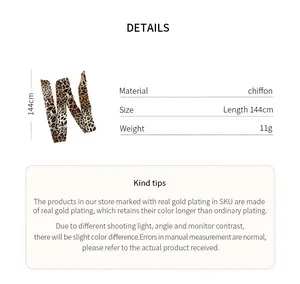 Leopard print chiffon scarf necklace specifications and comprehensive product details page