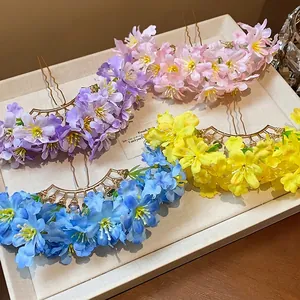 Elegante süße Stoffblumen Haarnadeln mit Perlen, hochwertige Haar Styling Tools