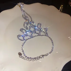 Elegant rhinestone ring bracelet combo for prom parties with high-end sparkling finish