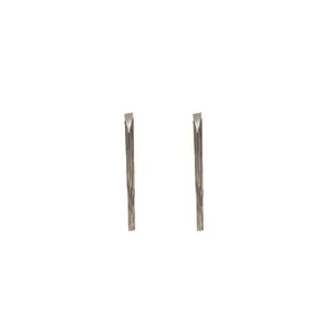 Minimalist silver plated long linear drop earrings featuring a unique textured finish