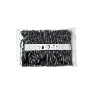 Confezione da 100 forcine per capelli nere ondulate minimaliste per acconciature.